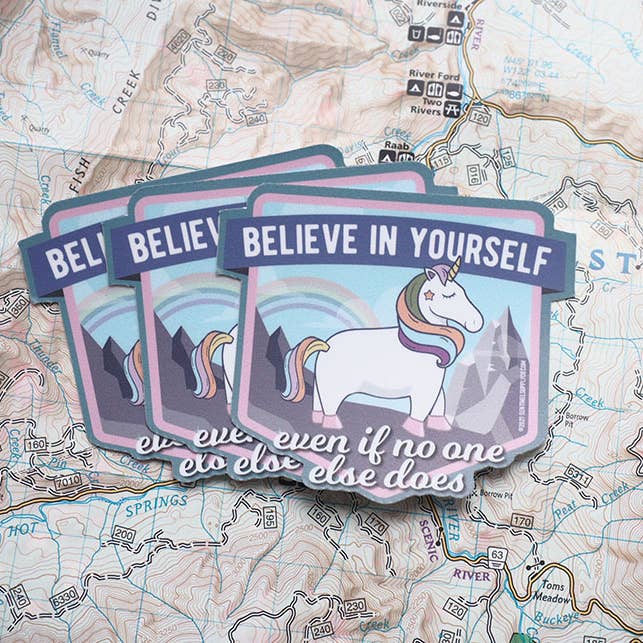 Sentinel Supply - Wholesale Sticker - Believe in Yourself Cute Rainbow Unicorn Sticker8