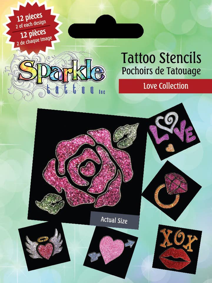 Love Stencil Collection for wholesale by Sparkle Tattoo