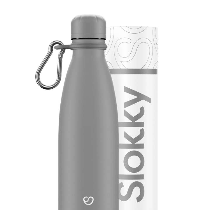 Mono Grey thermosfles, deksel en karabijnhaak - 500 ml voor wholesale door Slokky