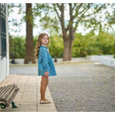 La ormiga – wholesale Klänning – Barn – Liten Flicka Klänning Blå Kashmir2