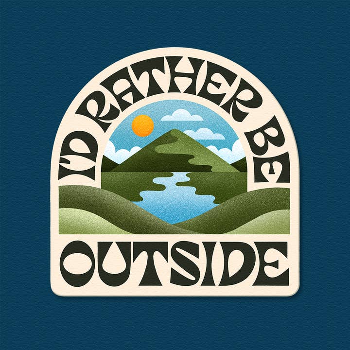 Ik ben liever buiten | Vinylsticker Mat Waterdicht voor wholesale door Julie Solvstrom Illustration