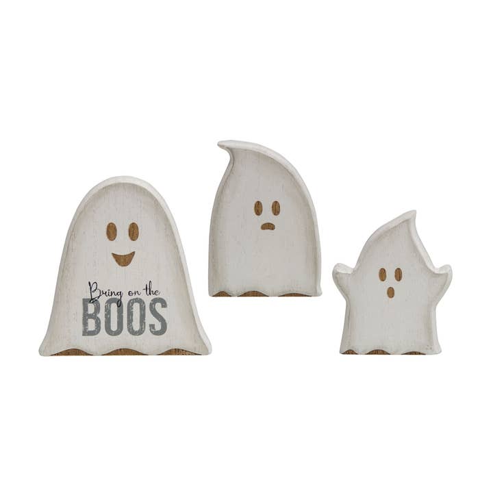 Lot de 3 fantômes en bois "Bring On the Boos" pour la vente par The Hearthside Collection