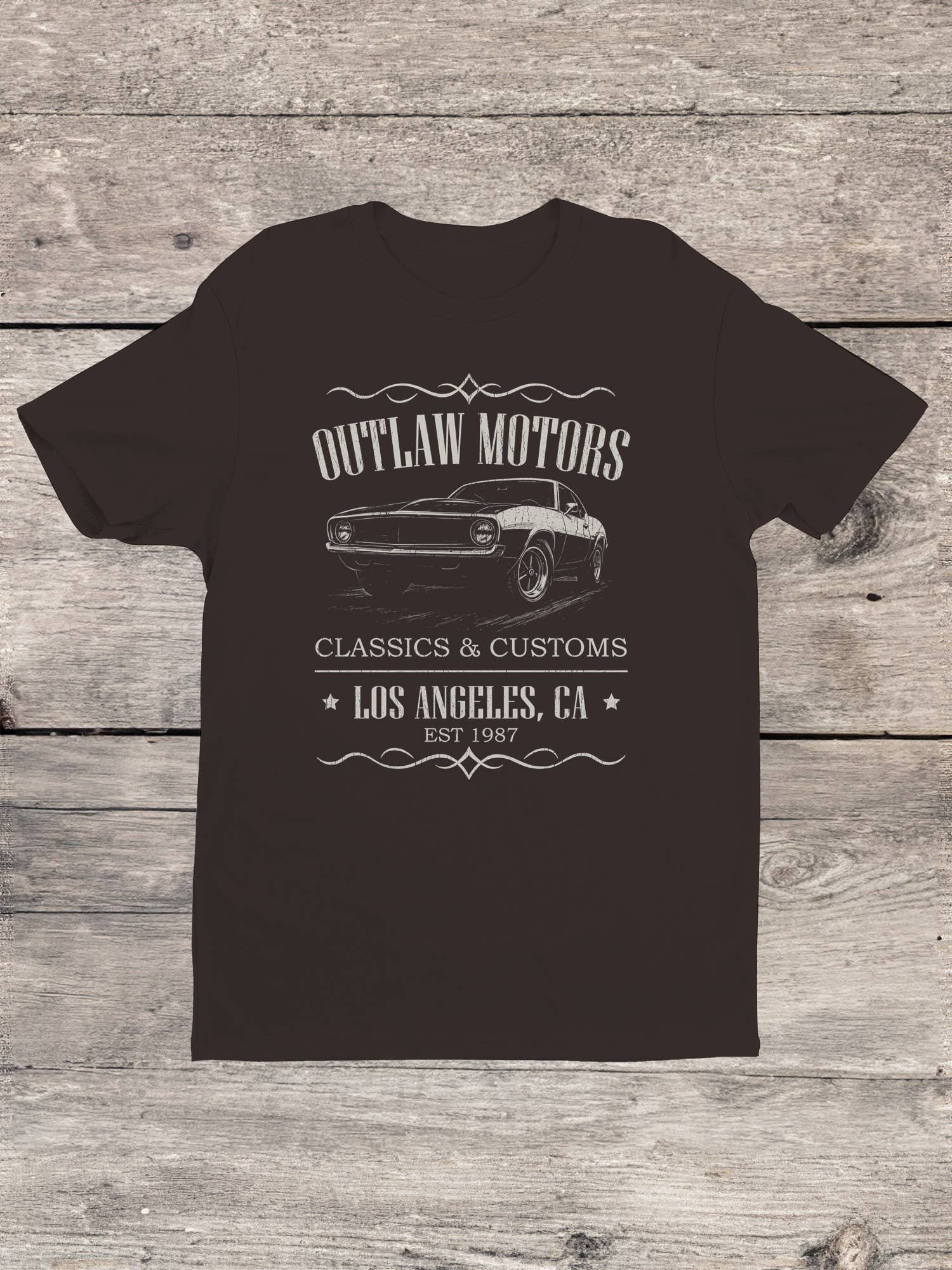 Swift Retail - Wholesale T-Shirt - Men's - Outlaw Motors Classic Cars Design Men's T-shirt