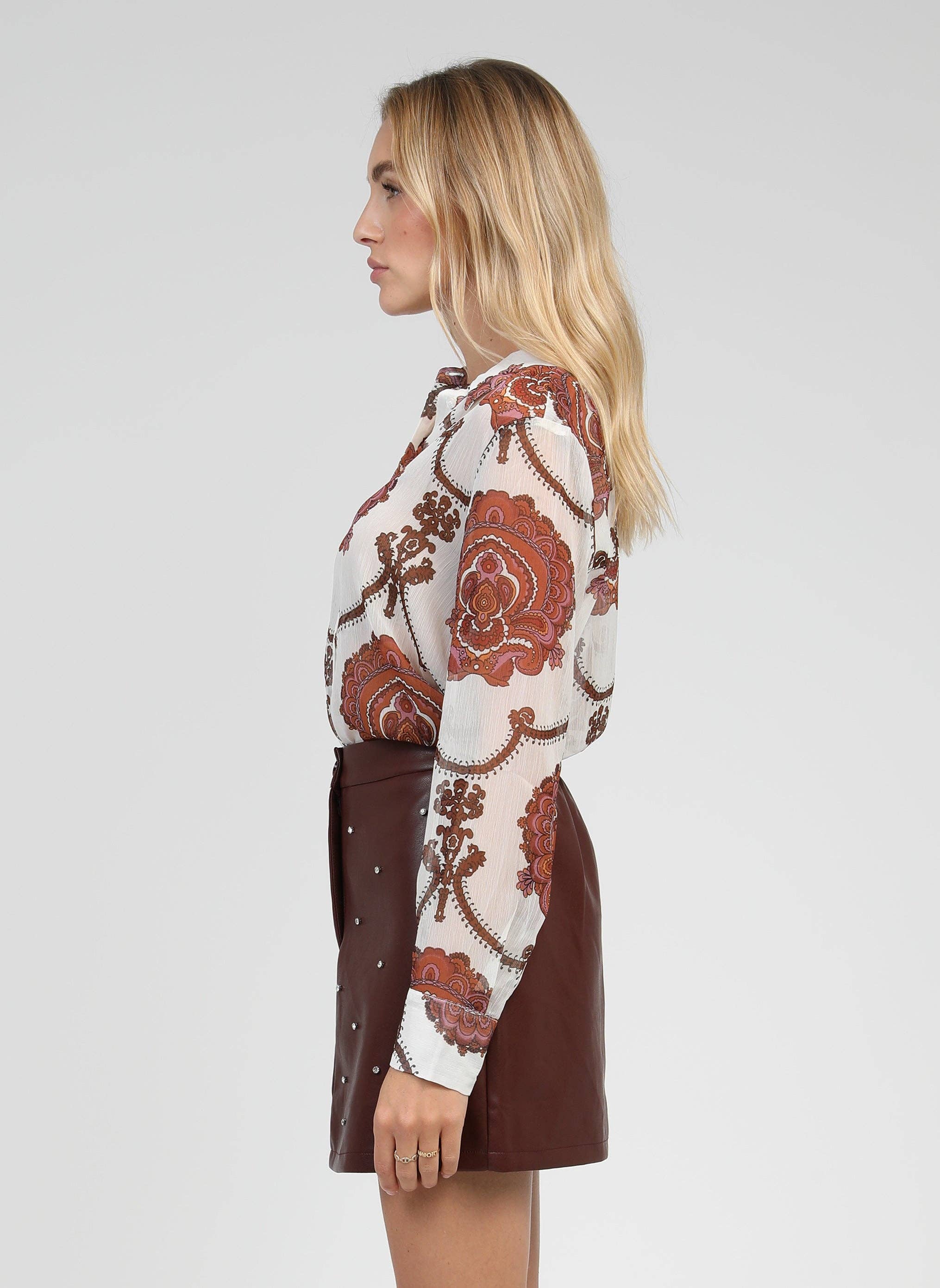 An'ge - Wholesale Button Down Shirt - Women's - SABERY SHIRT bohemia ecru2