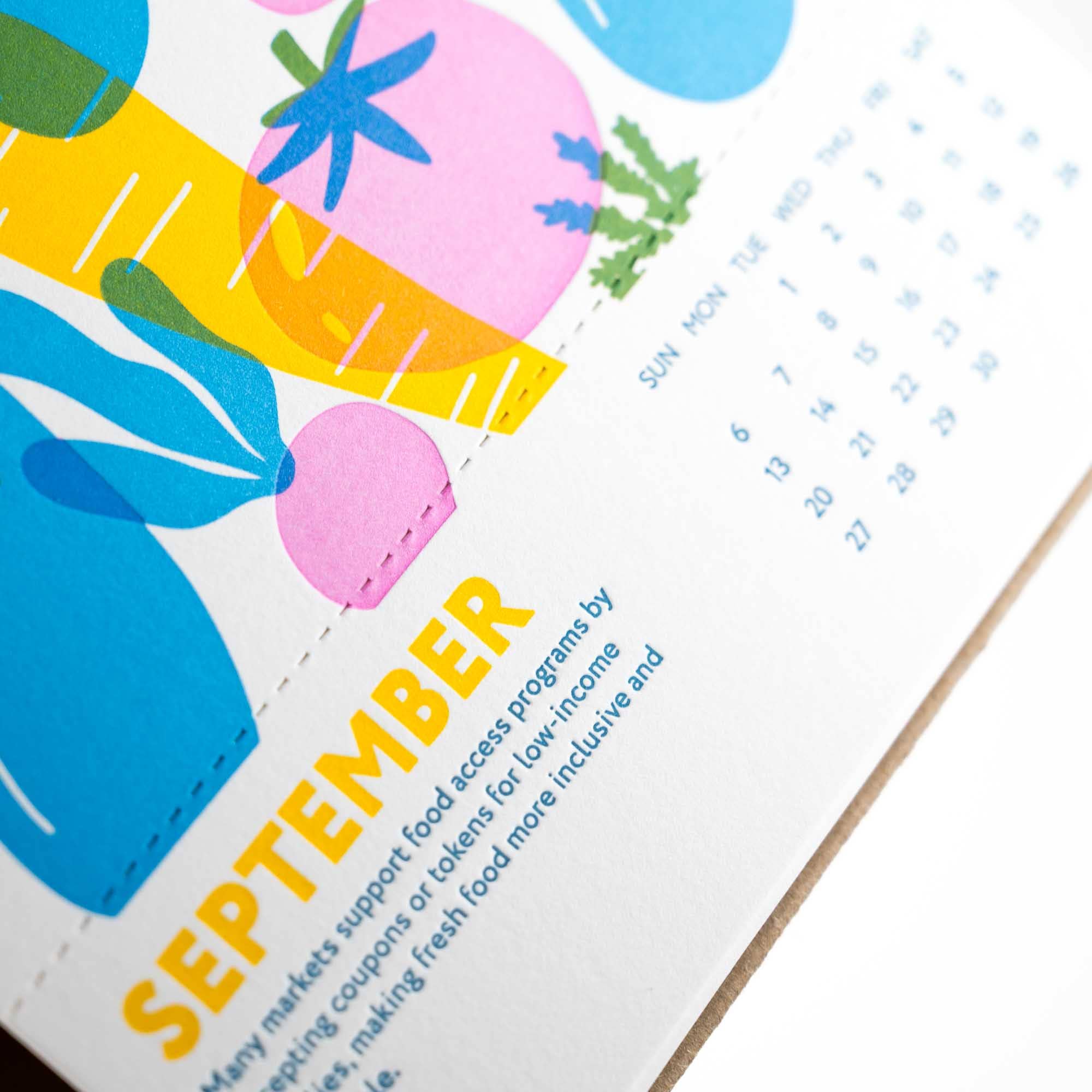 Porchlight Press Letterpress – Calendário por atacado – Calendário de Secretária 2026 - Dias de Mercado3