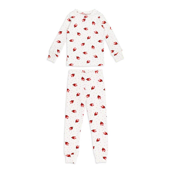 Oiseau Rouge | Ensemble de Pyjama Enfant Bio pour la vente par L'ovedbaby
