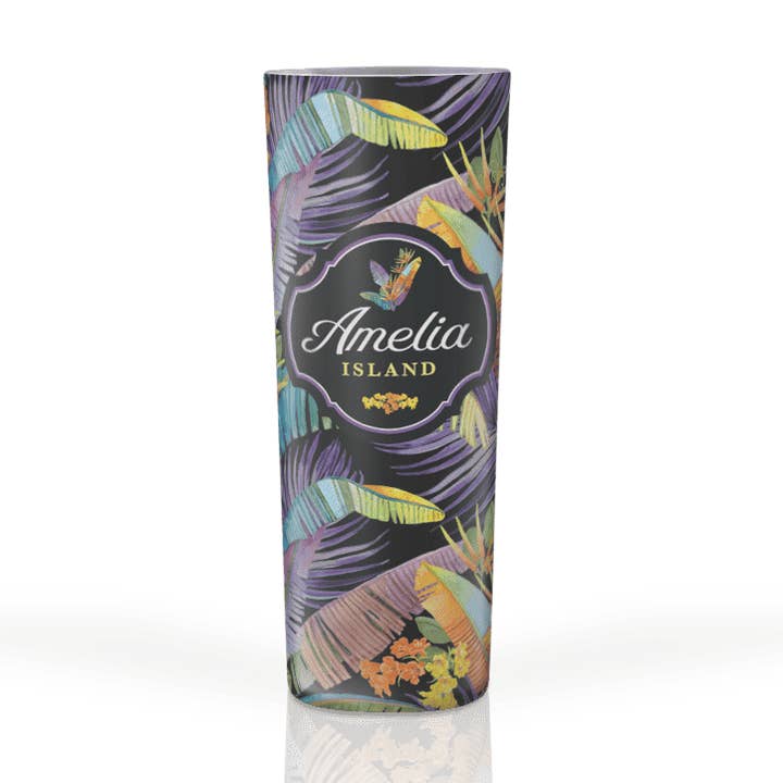 Aangepaste tropische bloemen op zwart 2 glazen shotglas voor wholesale door Matrix