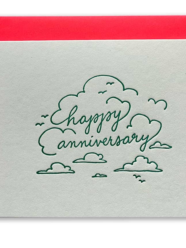 Biglietto Happy Anniversary Skyline per la vendita all'ingrosso da parte di Ladyfingers Letterpress