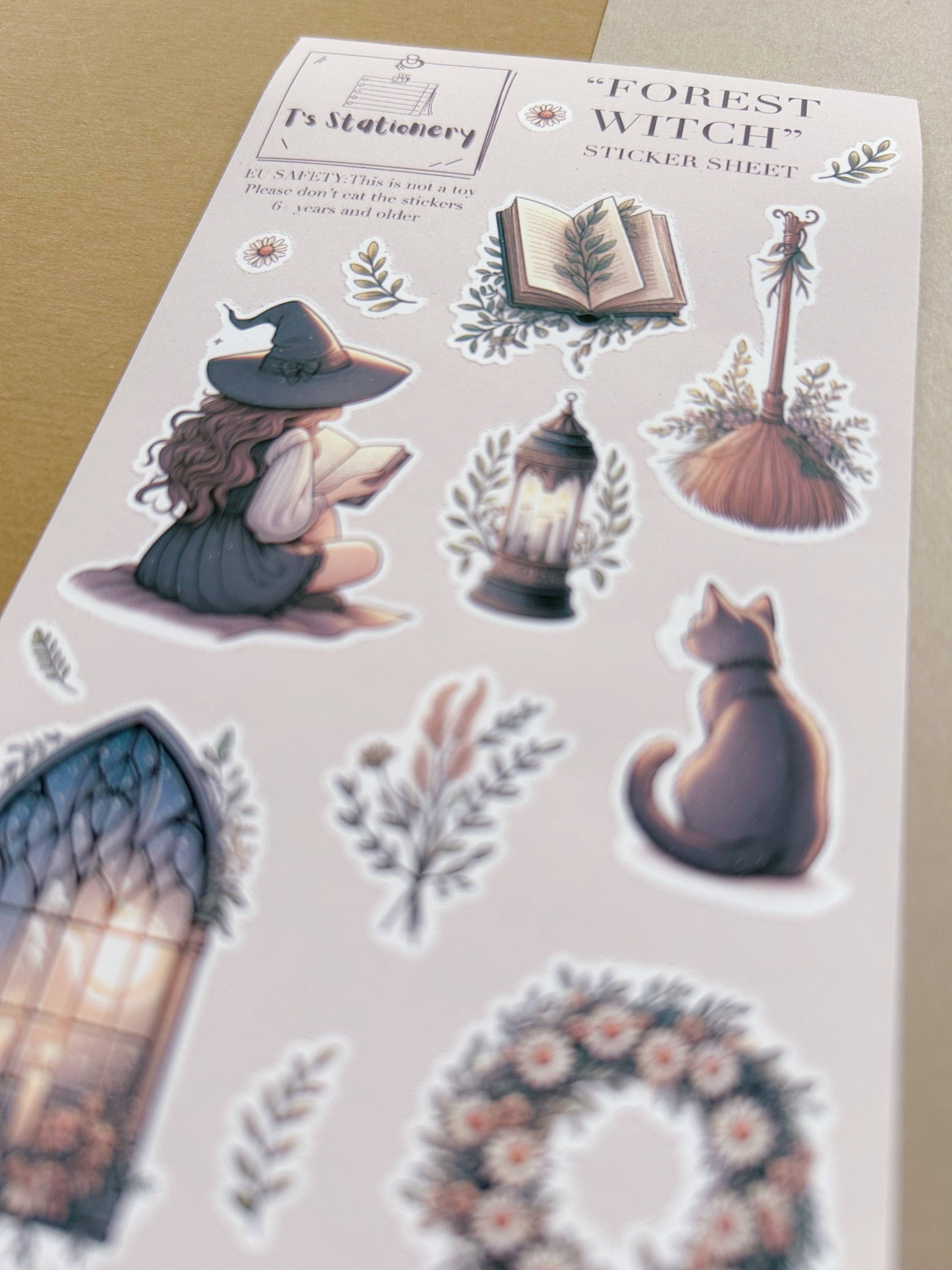 T's Stationery - Wholesale Sticker - "Forest Witch"  Sticker Sheet4