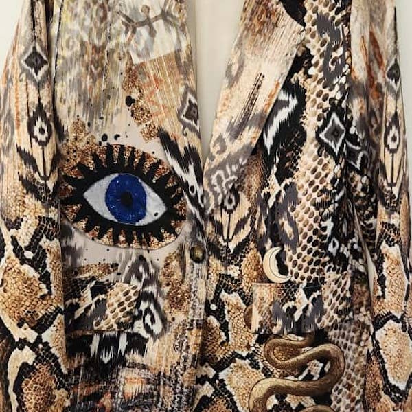 BLEY One Size Mystic Eye Snake Print Blazer LOOWIE for wholesale by LOOWIE