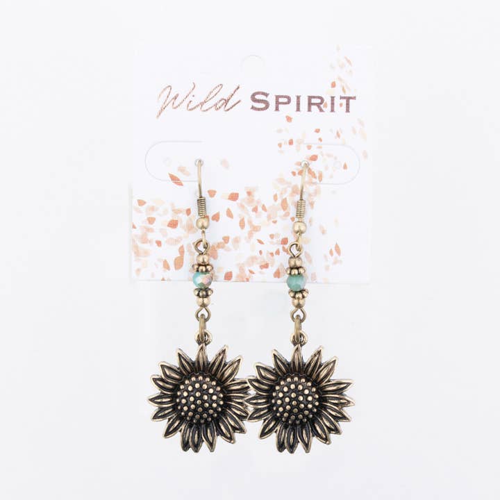 Howard's - Wholesale Dangle Earrings - Wild Spirit Sunflower Western Drop Earrings3