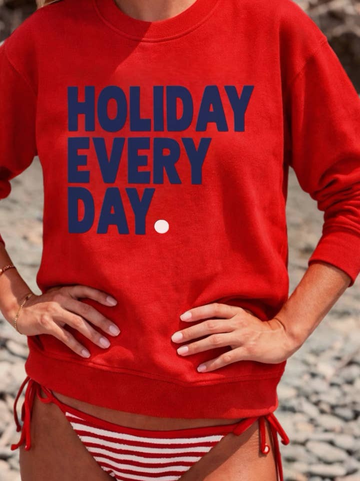 Holiday Everyday Crewneck for wholesale by Cabana Club California