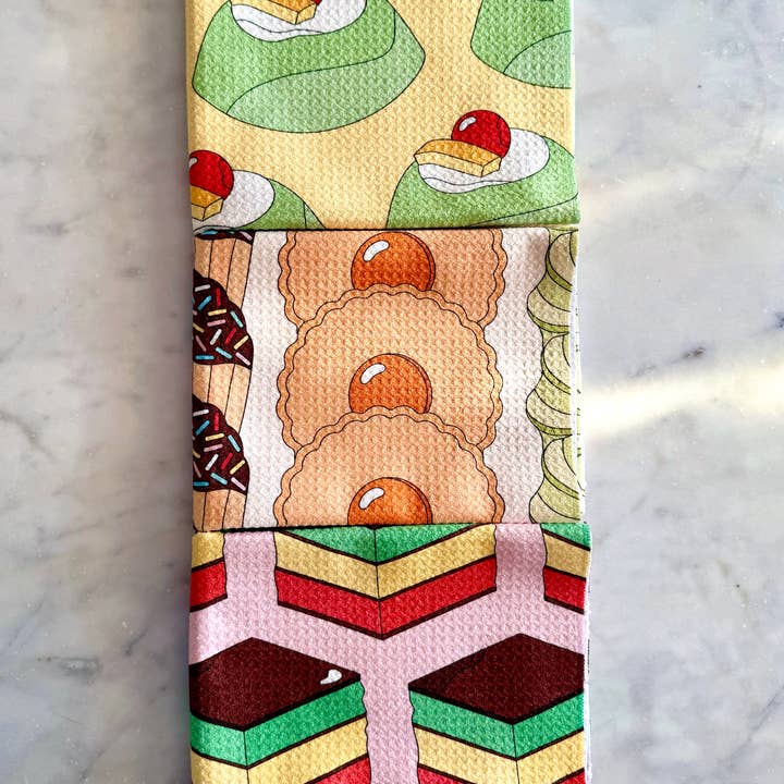 Marianna Fierro Shop - Wholesale Tea Towel - Italian Rainbow Cookie Towel1