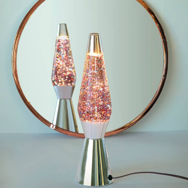 Fisura - Wholesale Lava Lamp - Pink glitter bullet lava lamp (EU plug, 220-240 V)