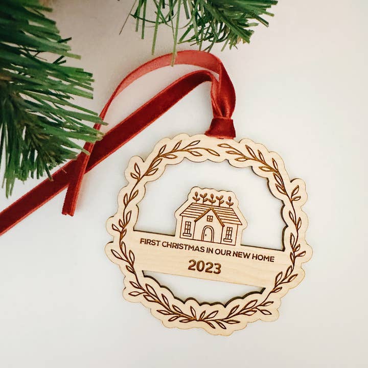 First Christmas in our new home ornament, First Home for wholesale by Remember November, Inc