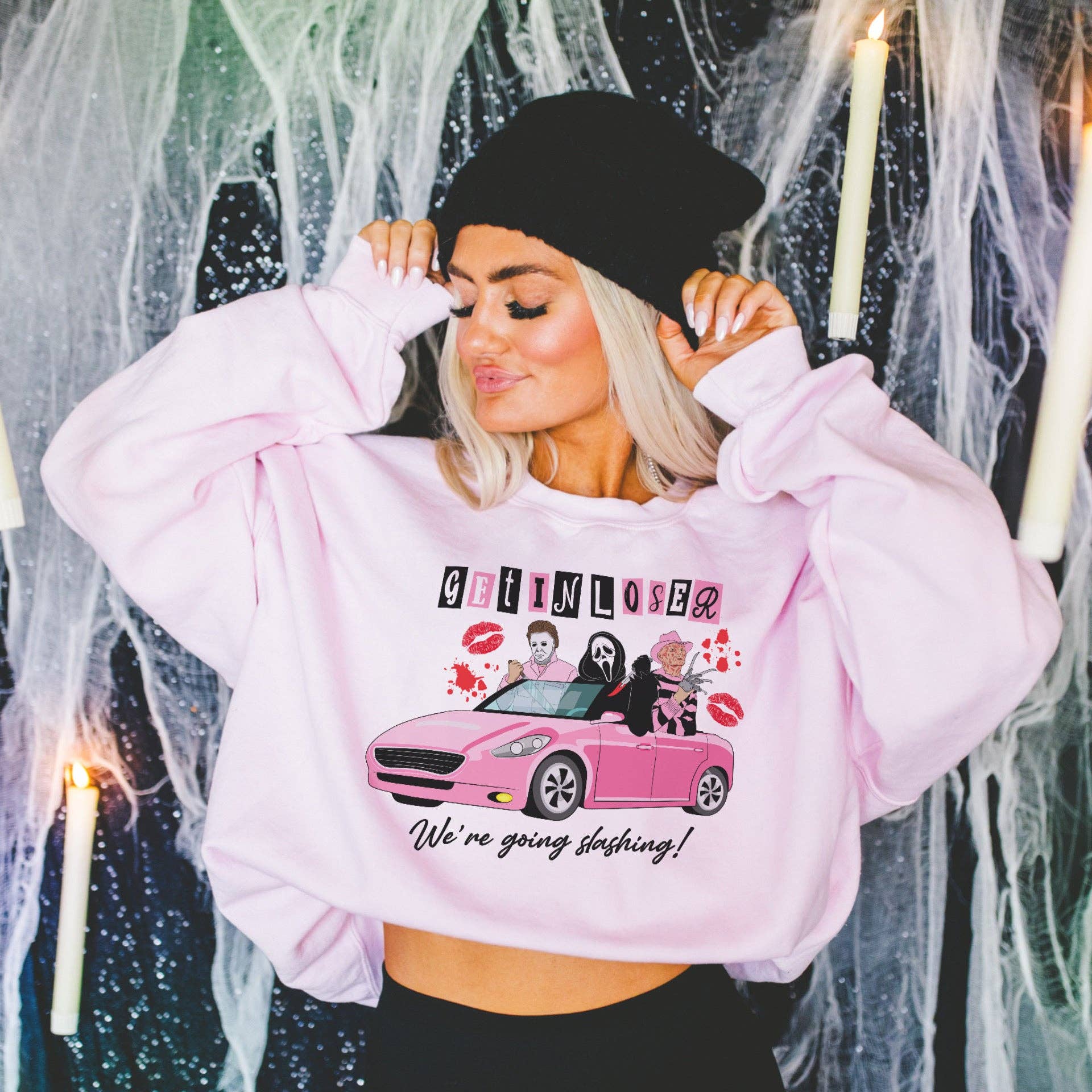 RR Tees Wholesale - Wholesale Graphic Sweatshirt - Women's - Get in Loser were going slashing sweater0