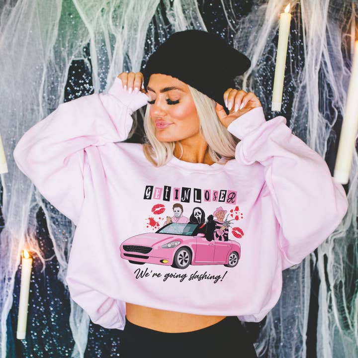 RR Tees Wholesale - Wholesale Graphic Sweatshirt - Women's - Get in Loser were going slashing sweater