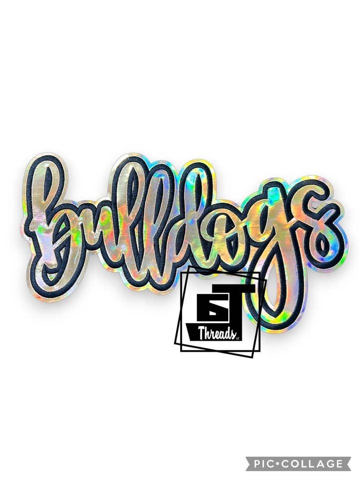 Guld Kursiv Metal Bulldogs....Kun Patches for engroshandel hos 6j Threads LLC