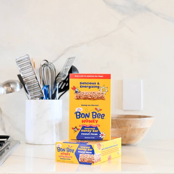 Honey Bunchie, LLC - Wholesale Snack Bar - Bon Bee Gourmet Honey Bar, Peanut Pecan (12 ct)7
