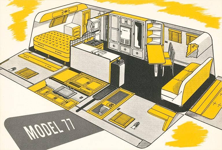 Found Image Press - Wholesale Stationery/Notecard Set - Greeting Card RS-209 Cut-Away Picture of Trailer0