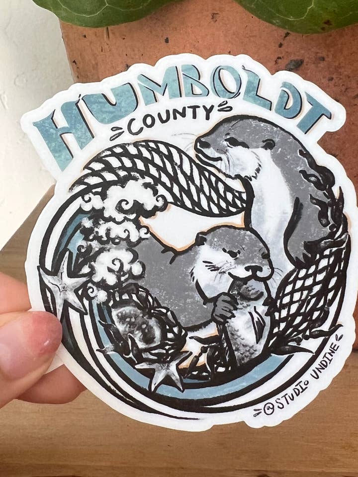 Wasserdichter Humboldt River Otter Sticker — Coastal Wildlife für den Großhandel von Studio Undine
