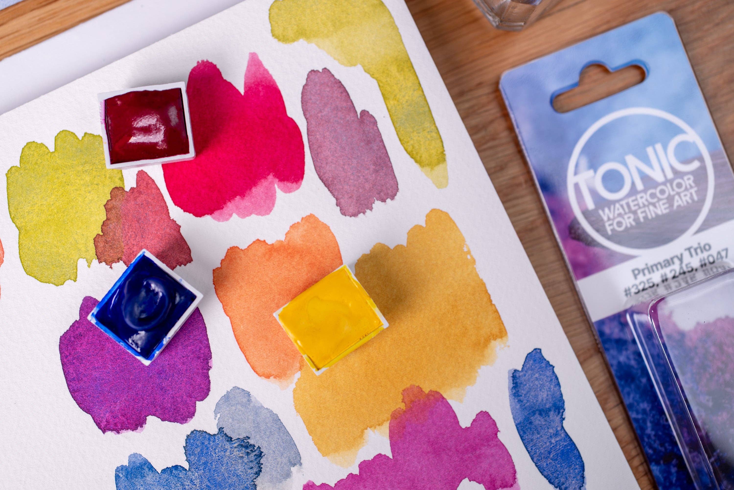 Federal Color - Wholesale Watercolor Paint - Tonic Watercolor Half Pans, Primary Trio3