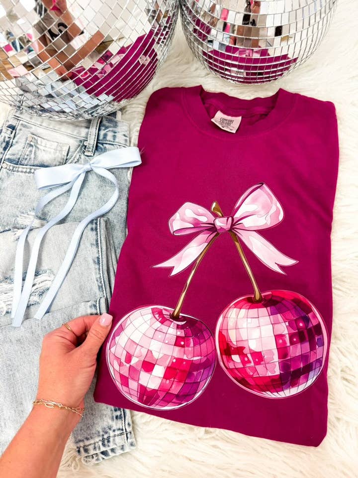 Disco Cherries Tee for wholesale by Hart and Hollow