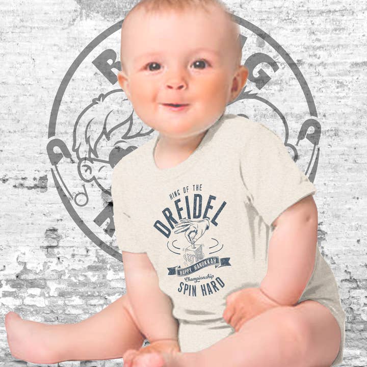 Hanukkah King of The Dreidel Infant Unisex S/S Bodysuit for wholesale by Raging Rascals