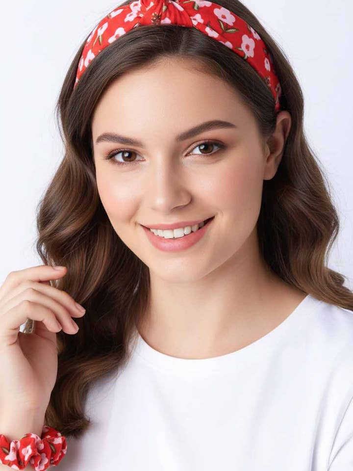 Conjunto de 2 Bandas de Cabelo Super Fofas com Flores por atacado de Amerikan Basics