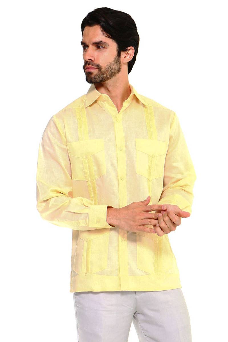 MOJITO COLLECTION – wholesale Buttoned-down shirt – Men's – Mojito Men's Plus Size Guayabera Shirt Classic Poly Cotton Long Sleeve 3X-8X1