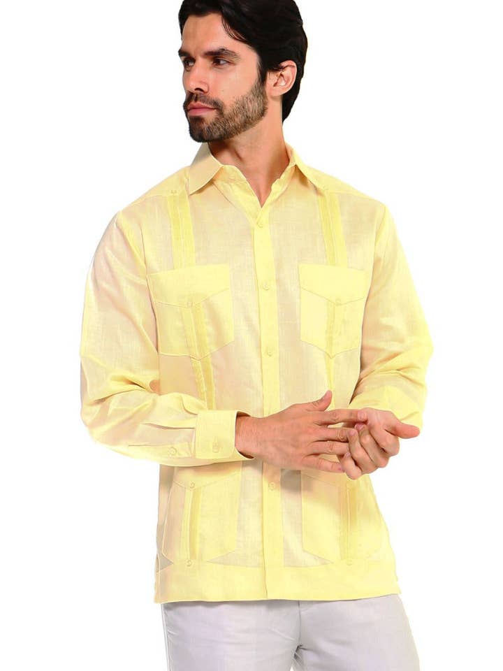 MOJITO COLLECTION – wholesale Buttoned-down shirt – Men's – Mojito Men's Plus Size Guayabera Shirt Classic Poly Cotton Long Sleeve 3X-8X1