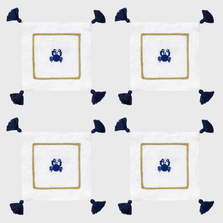 Crab cocktail napkins for wholesale by Joanna Buchanan