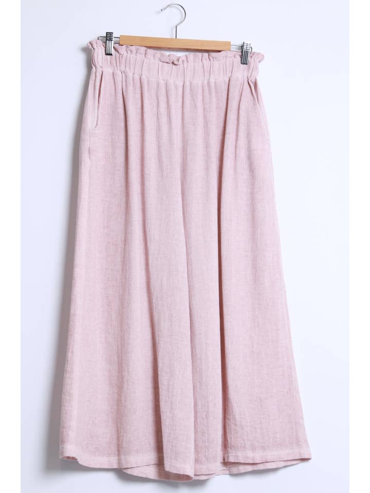 Shyloh - Wholesale Pants - Women's - Mid-length wide pants in cotton linen 206516