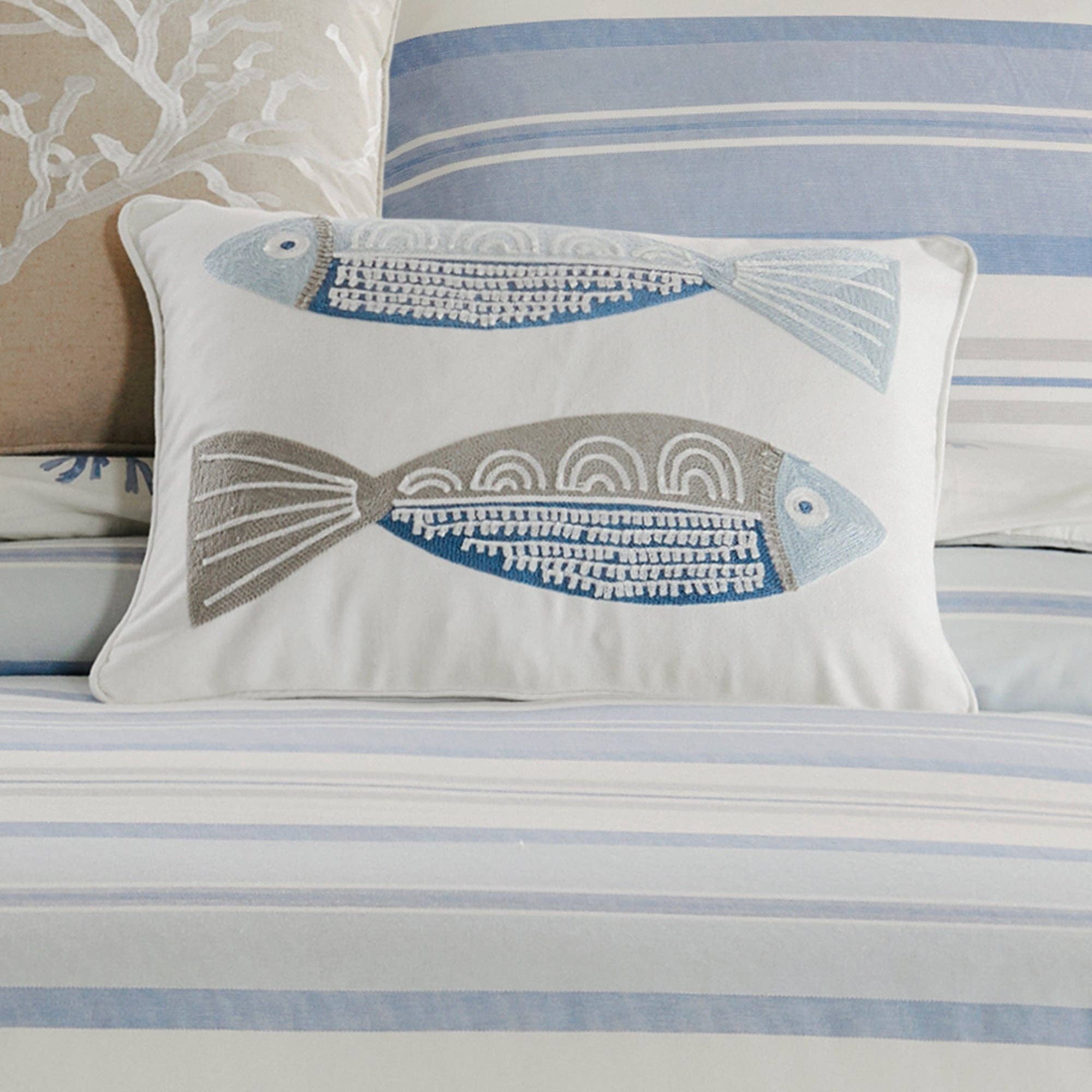 Levtex Home - Wholesale Throw/Decorative Pillow - Ipanema Embroidered Fish Pillow1