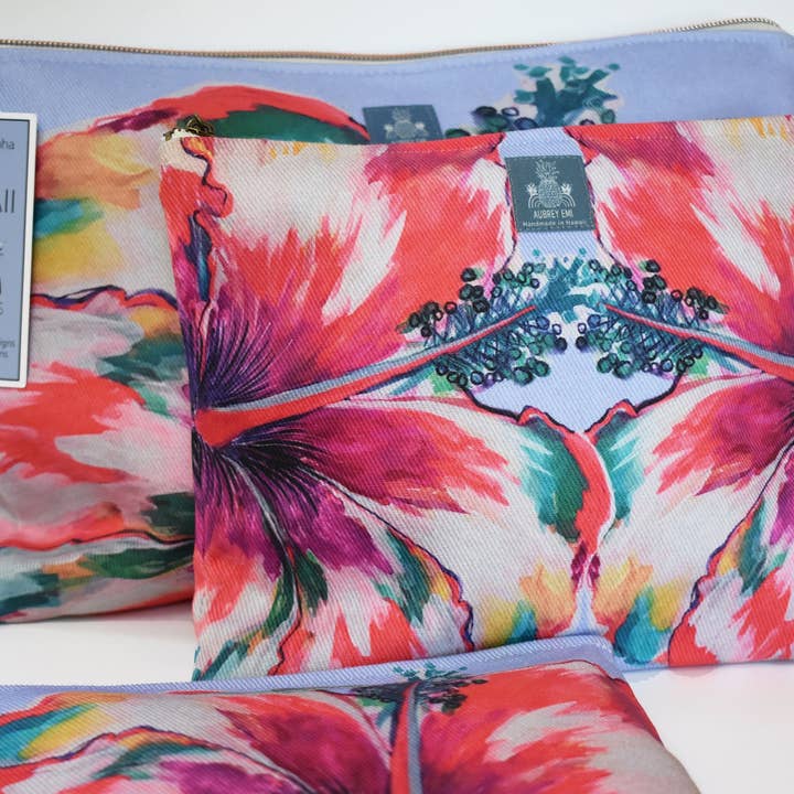 Mirror Hibiscus, bolsa mediana para venta al por mayor de Aubrey Emi Designs