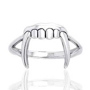 Dracula's Bite - Vampire Fangs Teeth Sterling Silver Ring for wholesale by Silver Insanity
