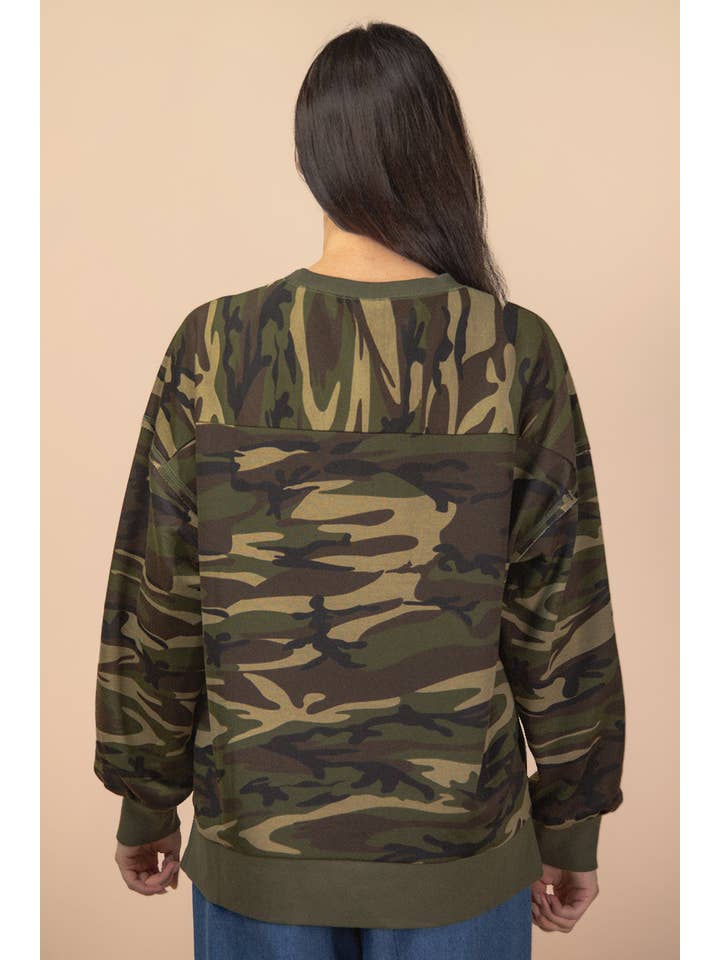 VERY J - Wholesale Knit Top - Women's - NT12318-Leopard & Camo Printed Knit Casual Top9