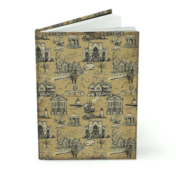 Salem Massachusetts Toile Matte Hardcover Journal for wholesale by Asunder Bazaar