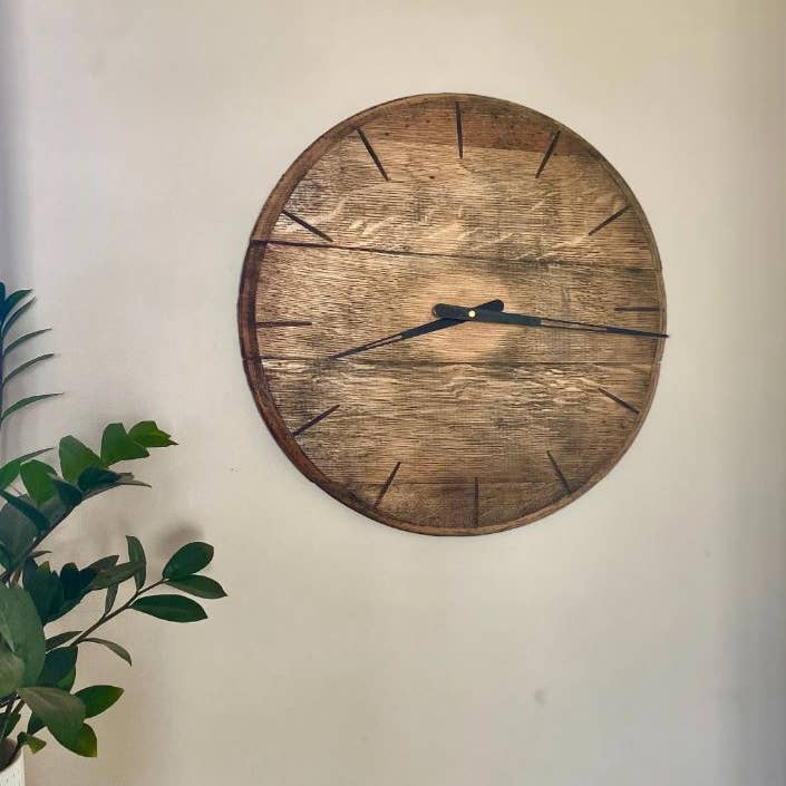 Whiskey Barrel Clock for wholesale by AugustaLaneCreations