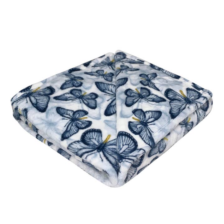 Celestial Butterfly Blue Single Layer Fleece Blanket for wholesale by Opportunities