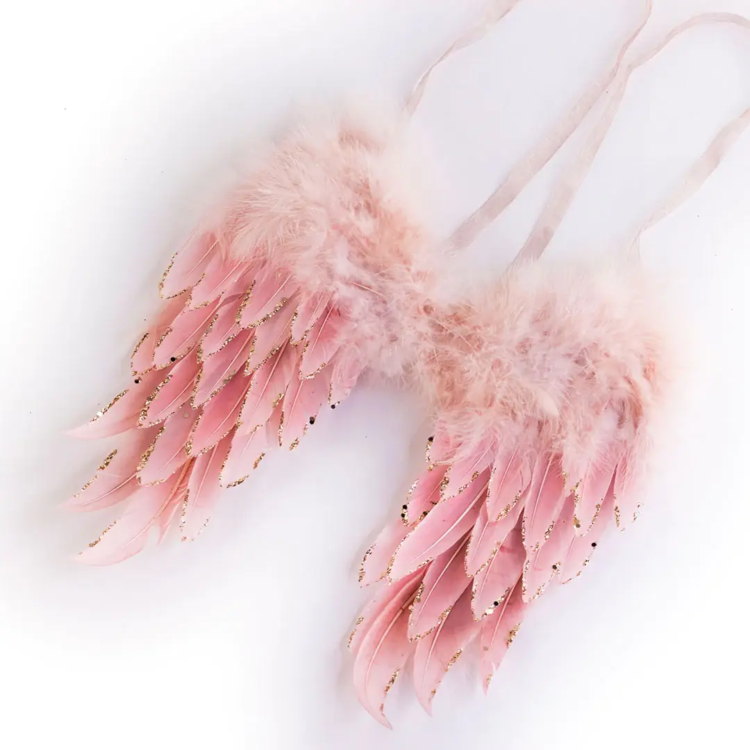 Zucker Feather Products - Wholesale Ornament - Pink Feather Angel Wing Ornament7