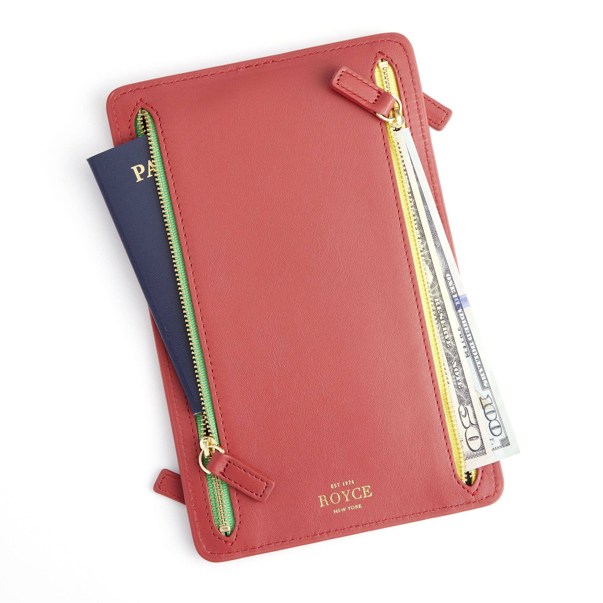 ROYCE New York – Großhandel Reisebrieftasche – Reise-Organizer mit RFID-Schutz und vier Reißverschlüssen aus echtem Leder9