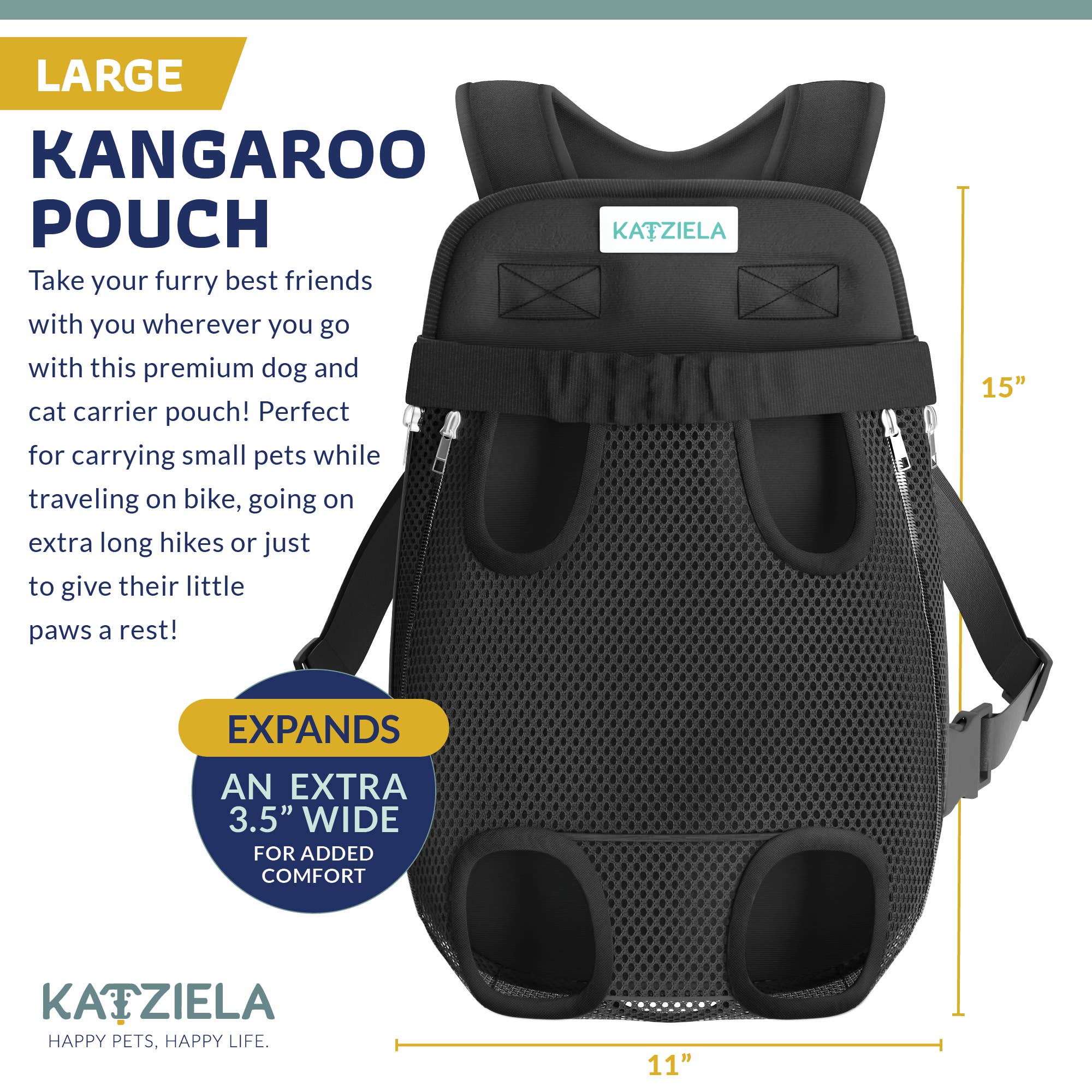 Katziela - Wholesale Pet Carrier - Cat/Dog - Kangaroo Pouch Pet Carrier1