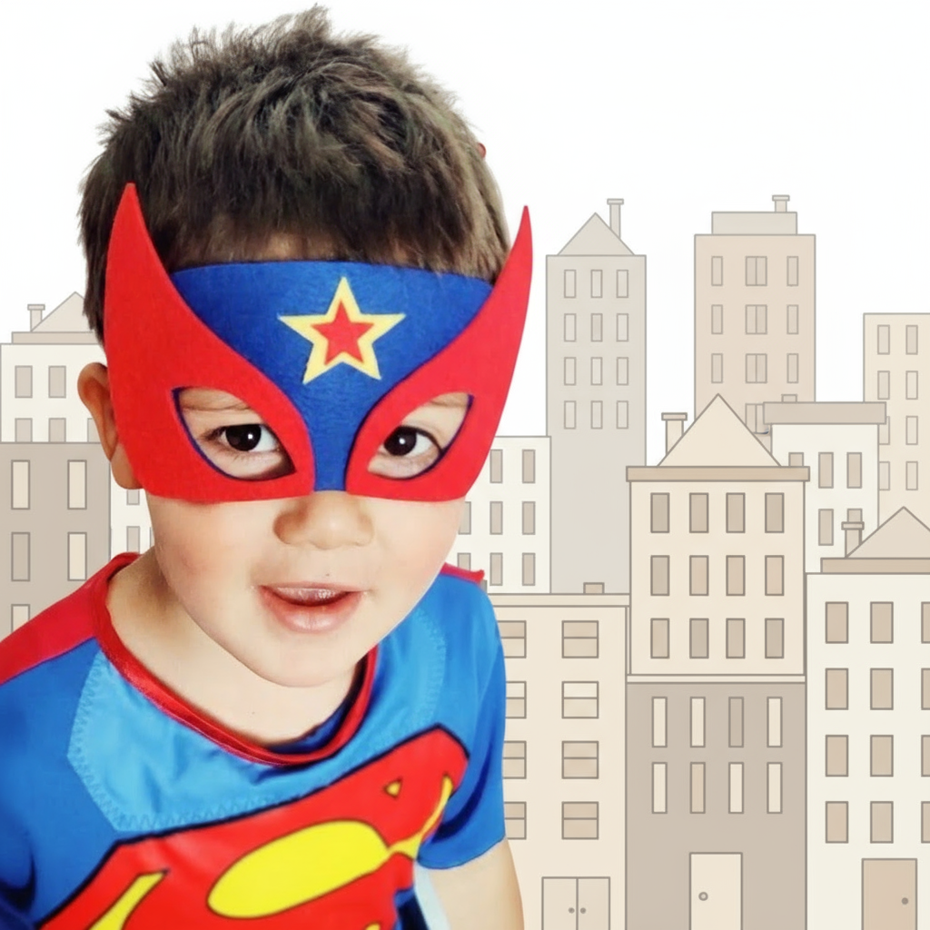 Cherrysh Party - the new name for Pooka Party – Disfarce - Criança por atacado – Máscaras de feltro de super-heróis (Conjunto de 4)1