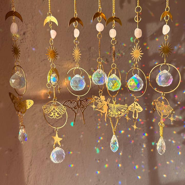 Dreamy Butterfly Fairy Suncatcher |Rose Quartz Crystal Decor for wholesale by LilAryenne | Jewelry & Suncatchers (Import Fees Covered)