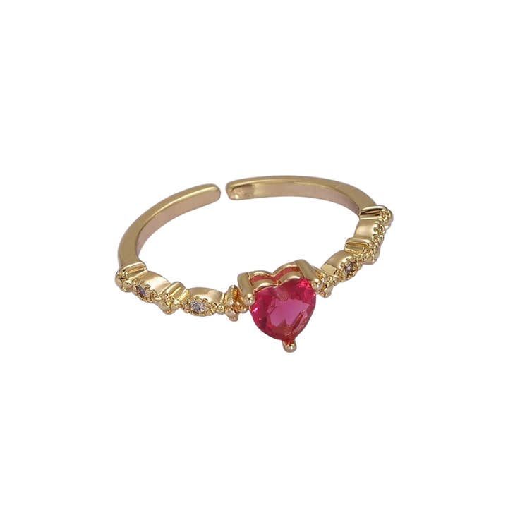 Bague Cœur Délicat en Diamant Rouge pour la vente par Simply Jewels