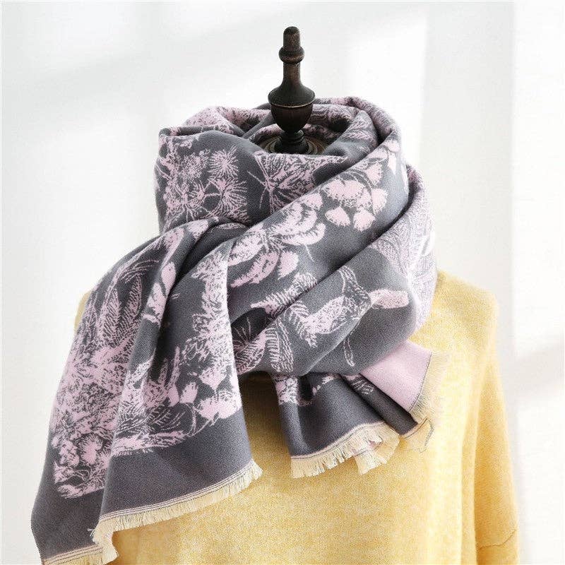 ShieldChic - Wholesale Scarf - Women's - Reversible Printing Warm Imitated Cashmere Shawl Scarf2