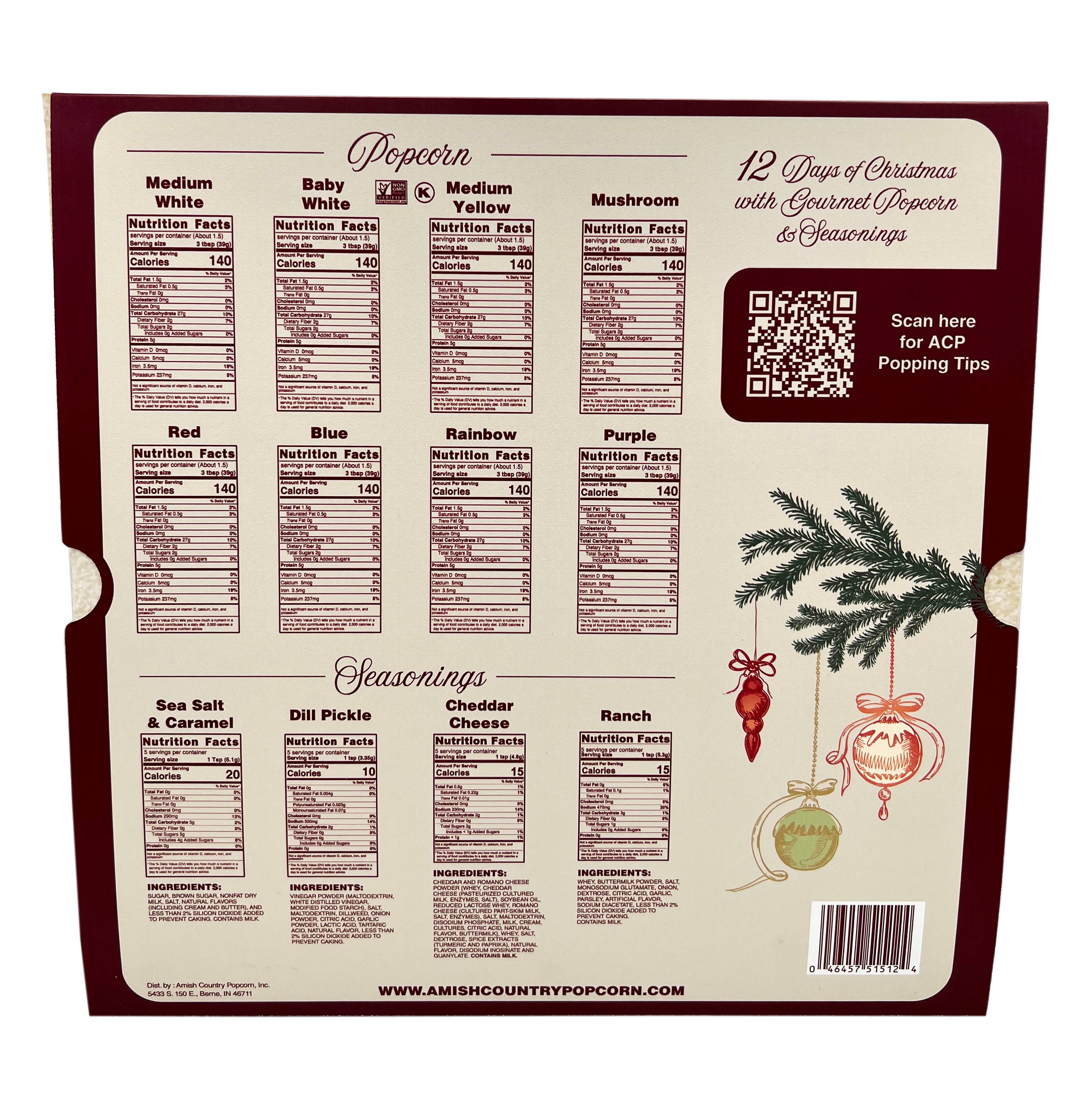 Amish Country Popcorn - Wholesale Advent Calendar - Popcorn Advent Calendar 1