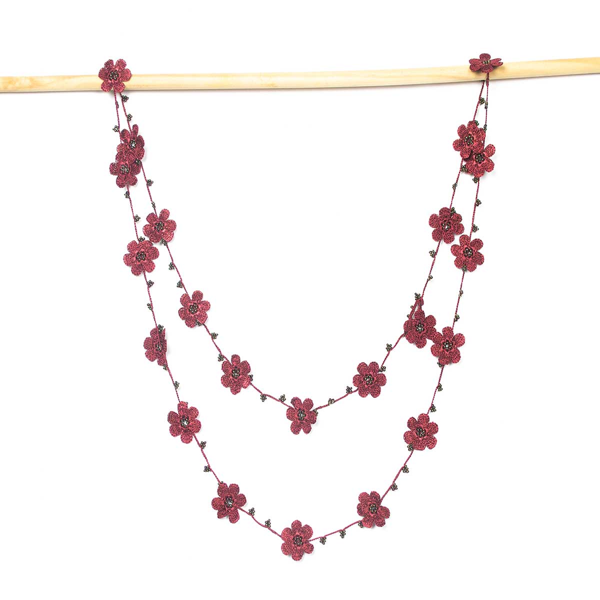 Silk Wool and Bijoux - Wholesale Scarf - Women's - Pansies OYA Scarf Necklace7