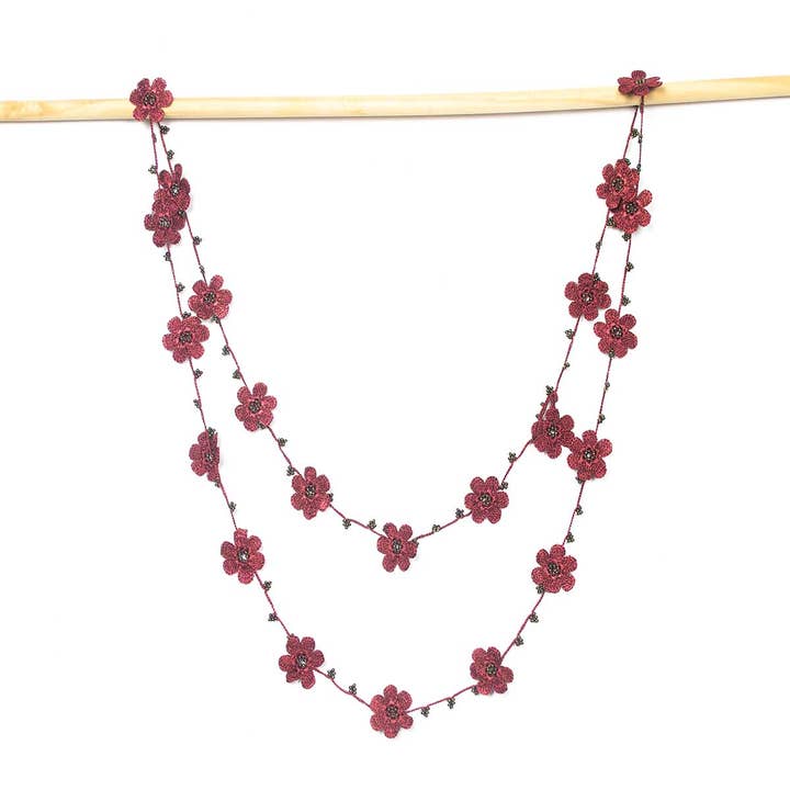 Silk Wool and Bijoux - Wholesale Scarf - Women's - Pansies OYA Scarf Necklace7